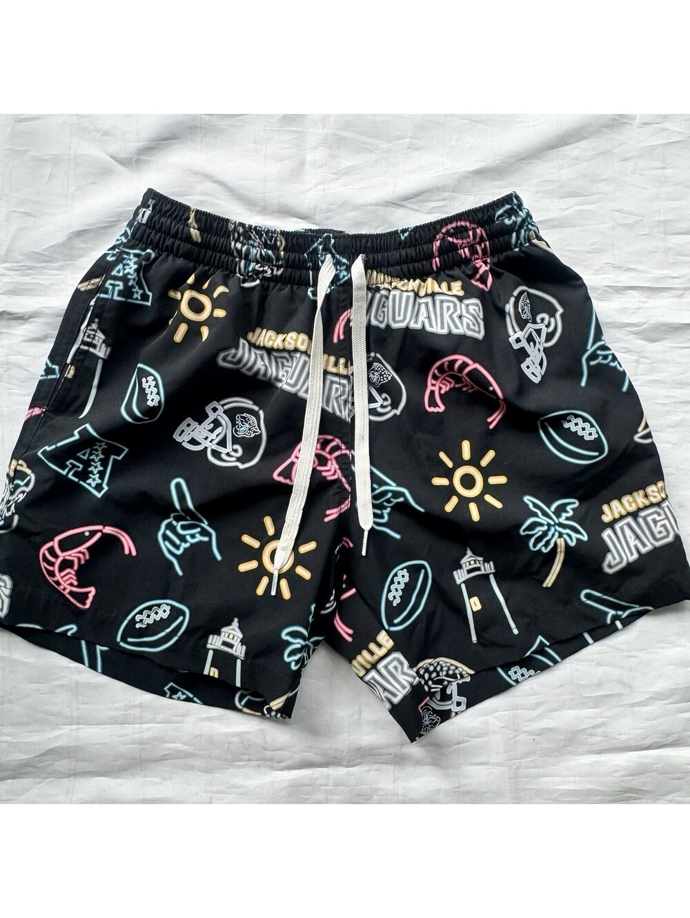 Chubbies Jacksonville Jaguars NFL Lined Shorts Men’s Small Swim Athletic Black